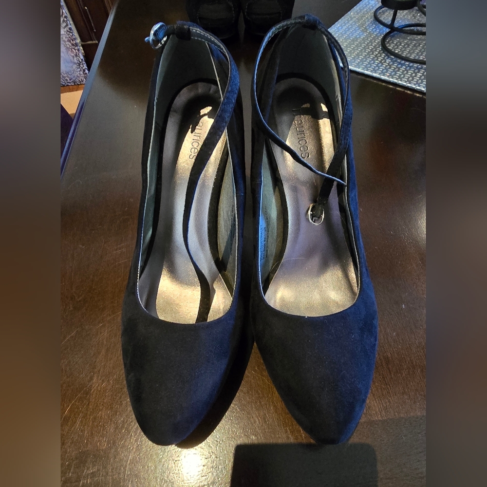 Maurice's size 10 mini platform heels with ankle strap.